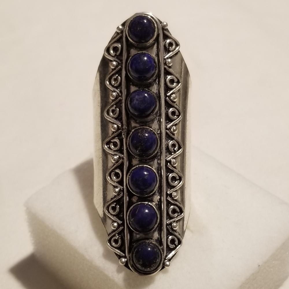 💎*Vintage Lapis Lazuli Silver Ring